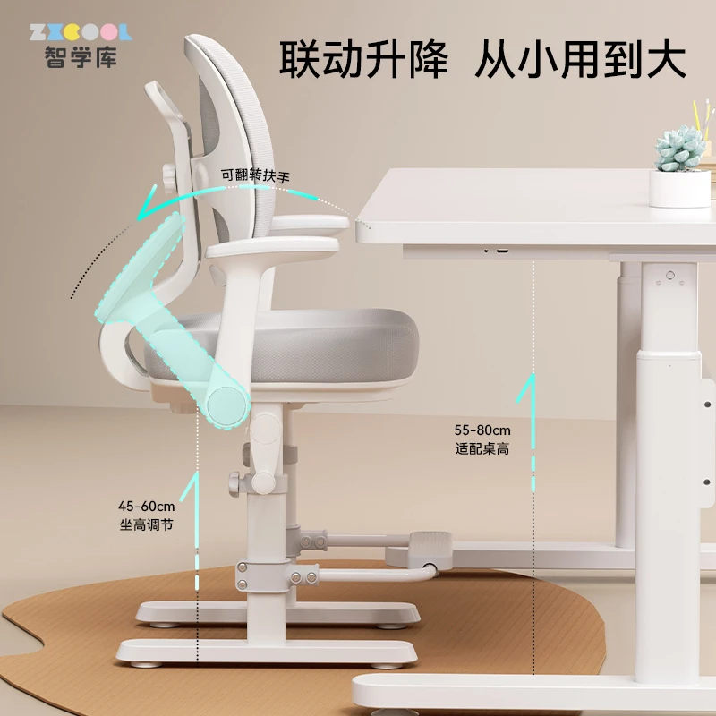 [达播]新品带脚踏透气网背舒适云感椅plus可选配翻转扶手学习椅