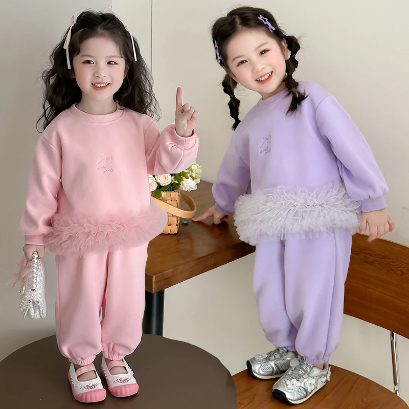 女童甜美风套装2025新款儿童春秋装韩版洋气女宝宝春季时髦两件套