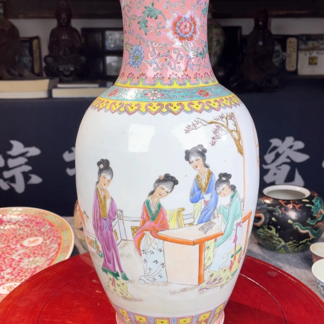 乾long粉彩观音瓶全品