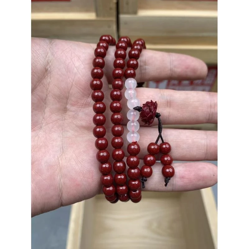 含辰砂工艺品多圈莲花手串S1000无礼盒