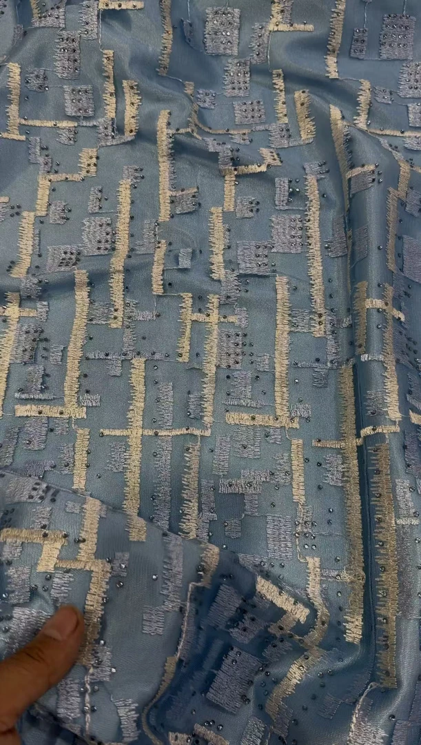 烫钻 网布 布料  牛仔蓝 ＋里布