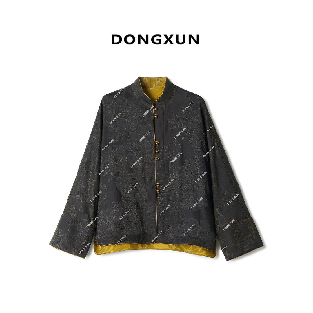 【繁花】百分百桑蚕丝香云纱新中式国风双面穿短外套DX24AW009