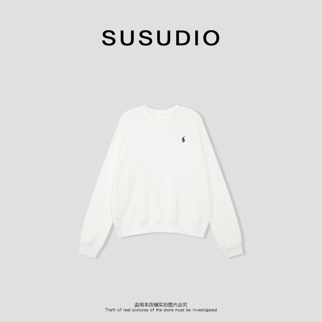 SUSUDIO① 海尔伯克 设计款小马标圆领卫衣60011