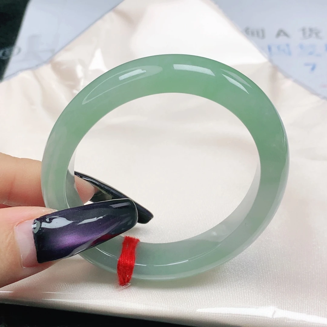 未镶嵌手镯翡翠翡翠51.5冰润冰胶果绿贵妃