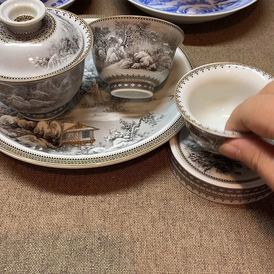 墨彩雪景五件套一套