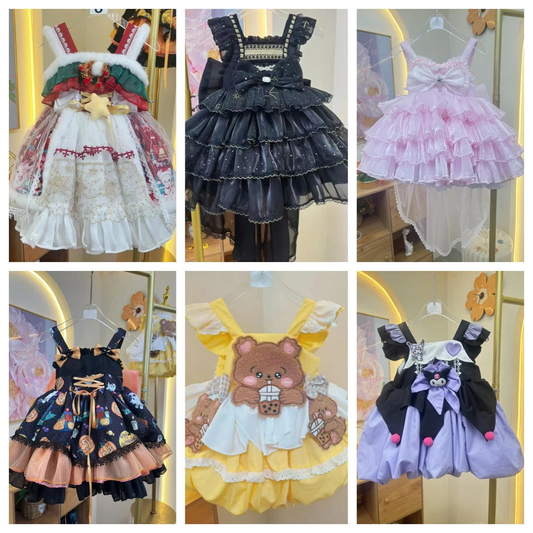 【断码】2024女童连衣裙中小童洛丽塔公主蓬蓬裙四季吊带裙