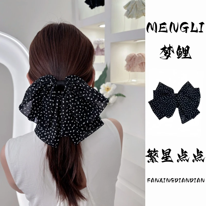 【繁星点点】赫本风法式复古波点蝴蝶结抓夹气质百搭发饰821