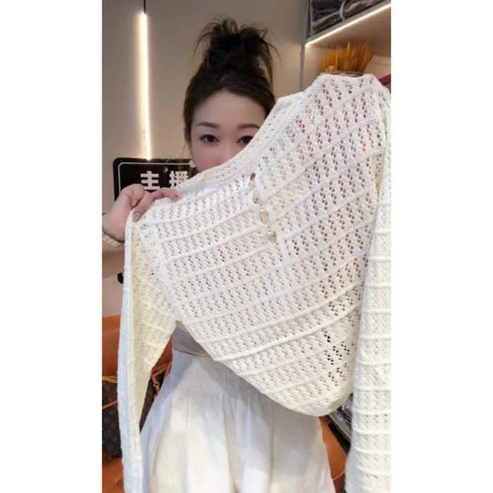 今年流行穿搭2025新款时尚慵懒风宽松长袖上衣显瘦防晒衫毛针织衫