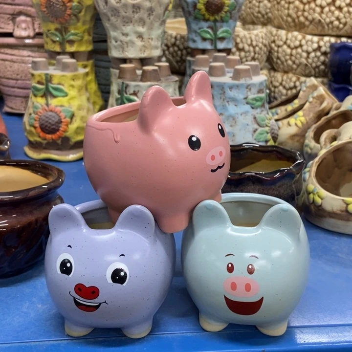 陶瓷花盆单场满9.9发7*6*7