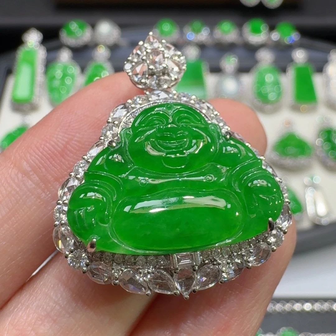 翡翠18K金镶嵌颈饰48小时鉴赏期