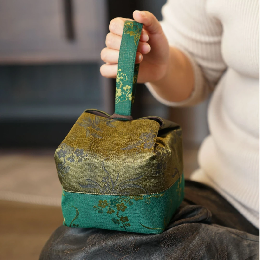 【青筠藏香】双拼款香云纱手提包 茶事包