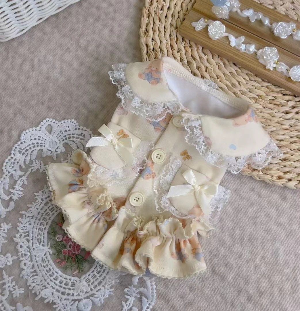 娃娃领蕾丝小熊裙巨奶呼呼宠物衣服|小饼干手作