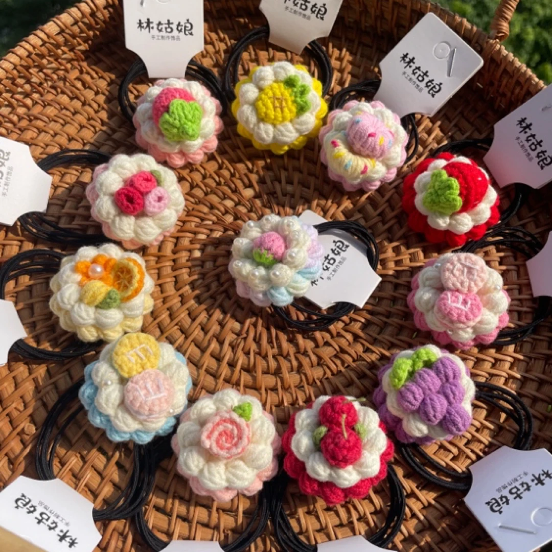 （本店满30元包邮）蛋挞系手工女发绳少女森系ins