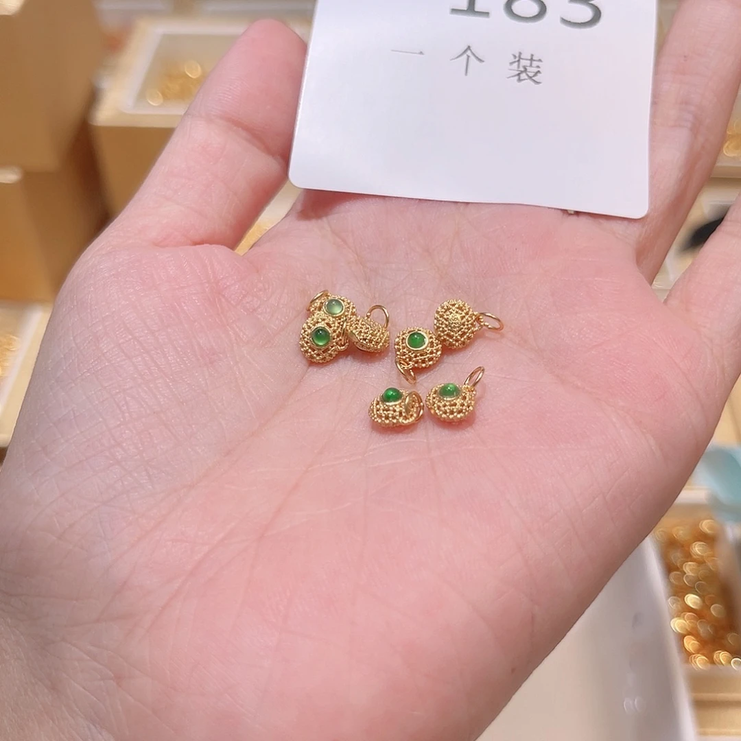 银S925镀金镶嵌珠宝半成品水晶183 。