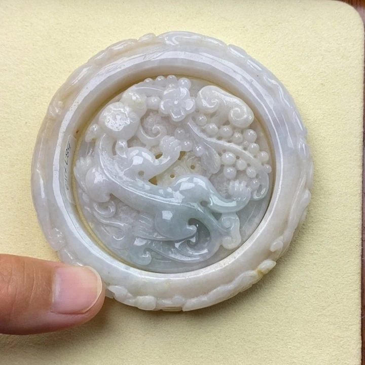 翡翠未镶嵌手镯58.4螭龙205