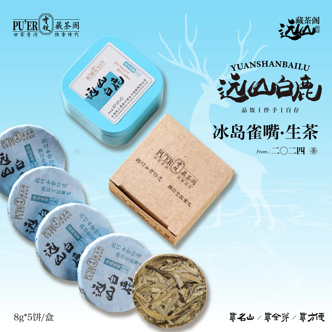 冰岛雀嘴2024年头春生茶春茶季远山白鹿普洱茶小饼茶40g