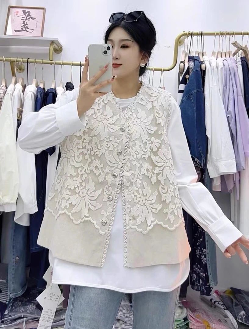 2025 春季新款欧货上衣微胖减龄显瘦百搭马夹