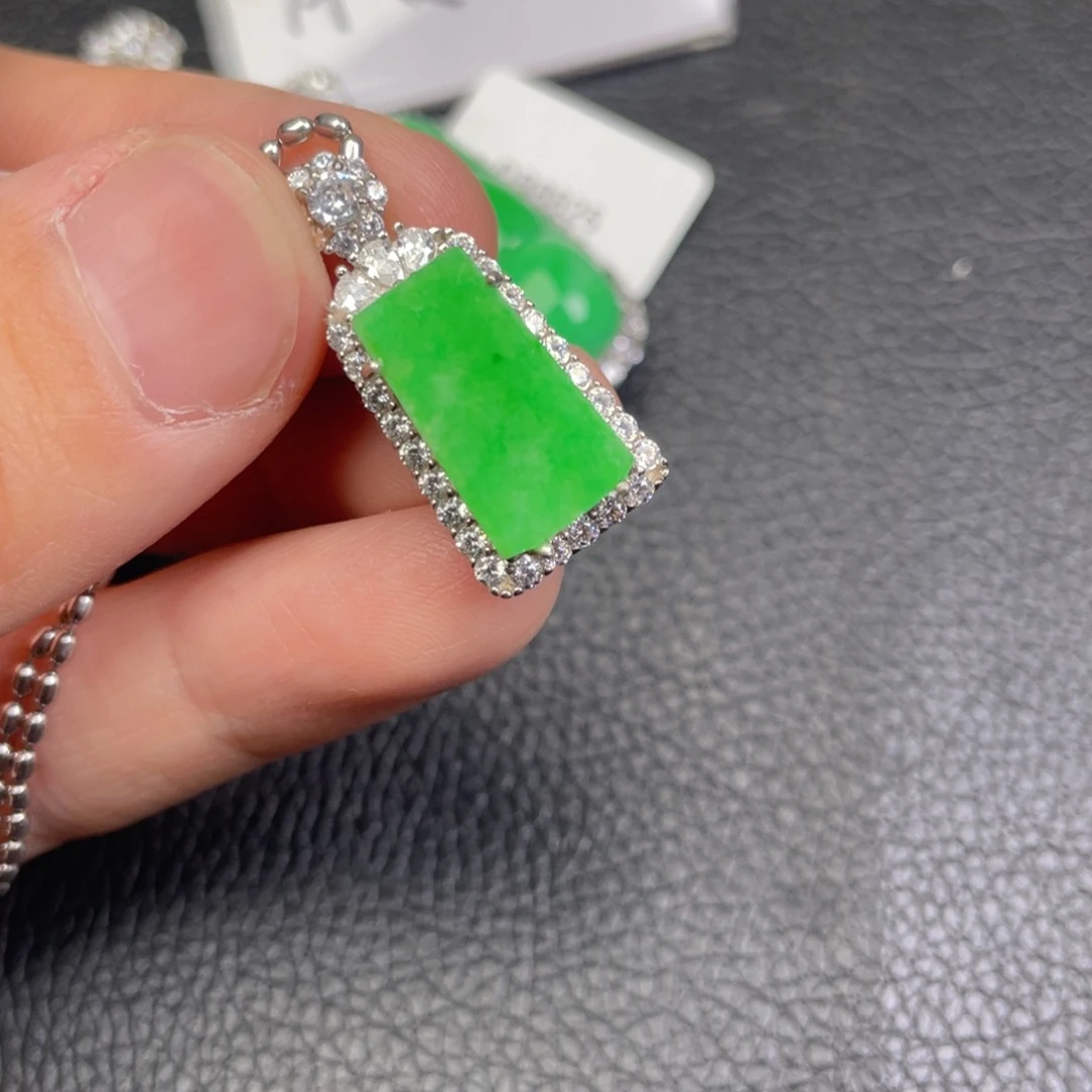 翡翠吊坠(不含链)银S925镶嵌