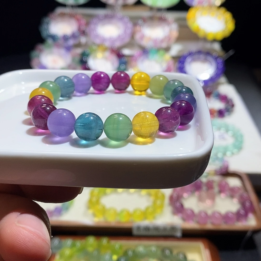 萤石未镶嵌手链色标10mm