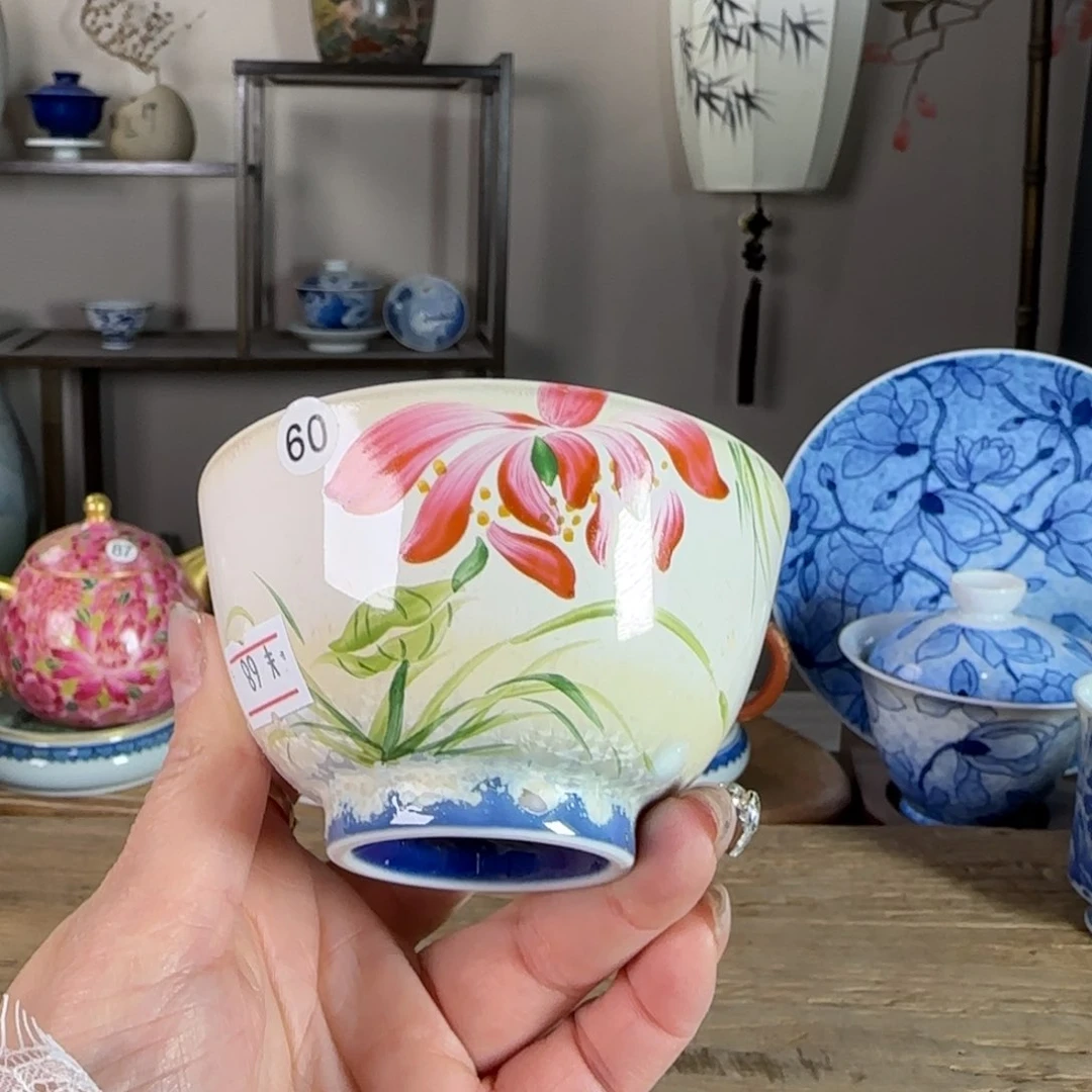 杯景德镇陶瓷柴烧多人