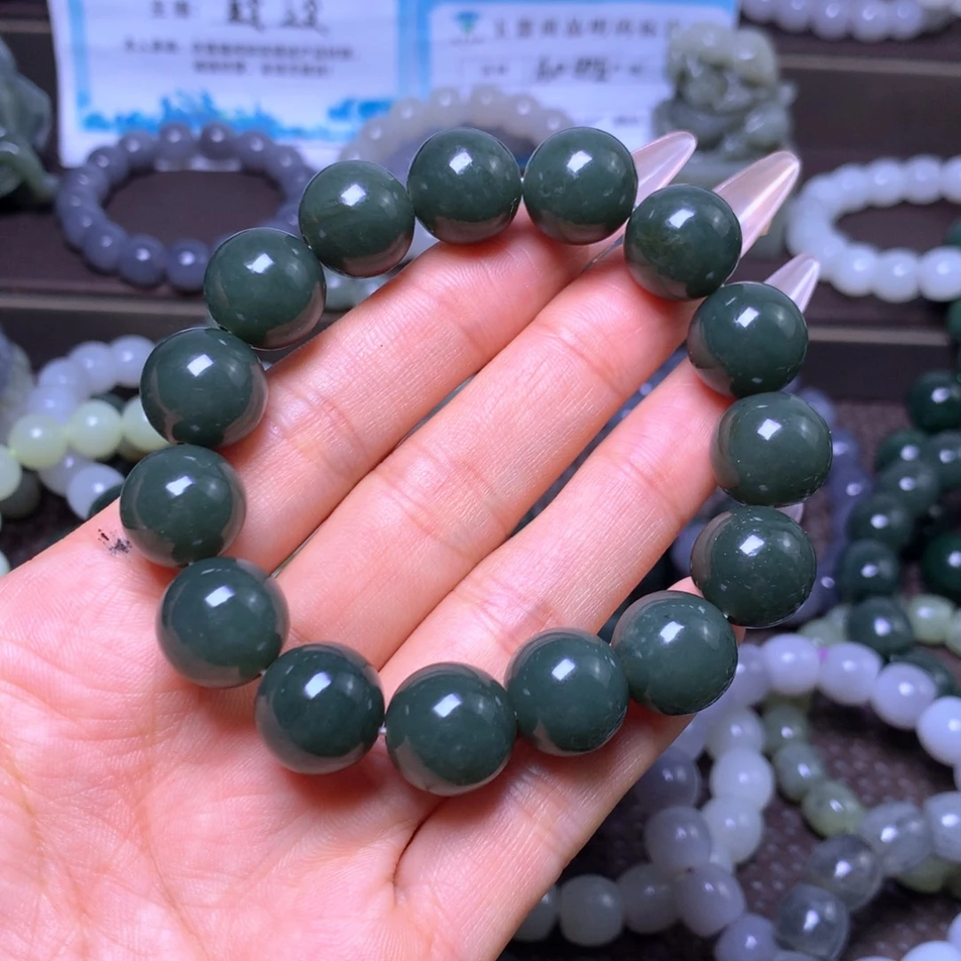 和田玉未镶嵌手串卡14