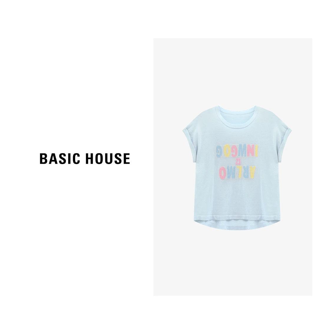 Basic House/百家好夏季休闲透气百搭时尚气质针织衫-B0625B5DBJ2