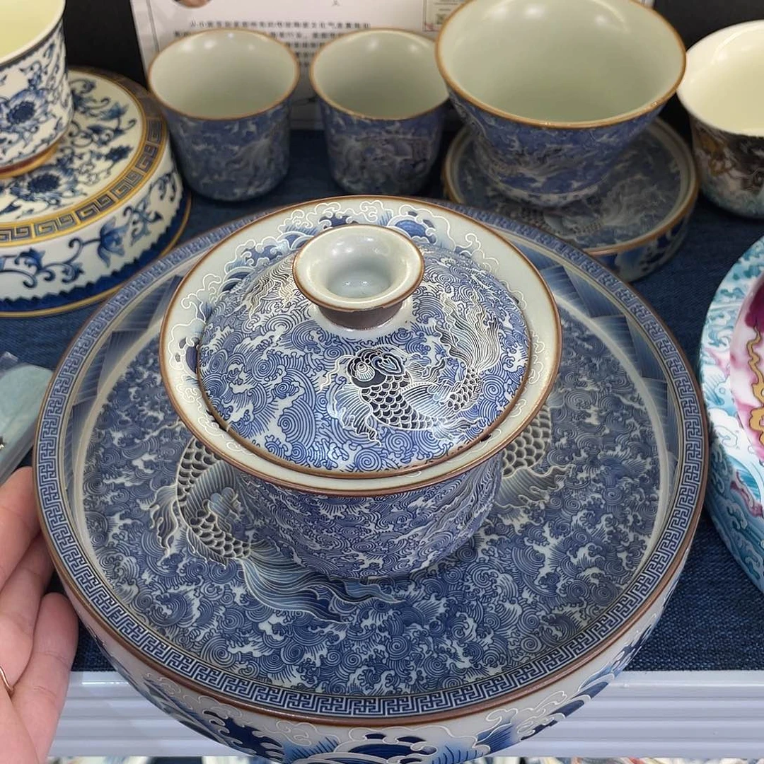 陶景德陶瓷盖碗茶具