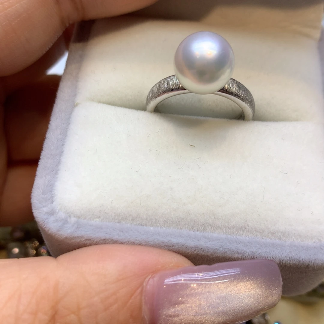 银S925镶嵌戒指海水珍珠
