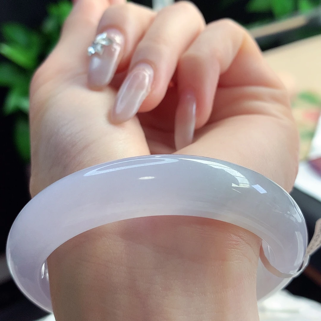 未镶嵌手镯翡翠天然A货翡翠55-56冰胶水蜜桃果冻底12号