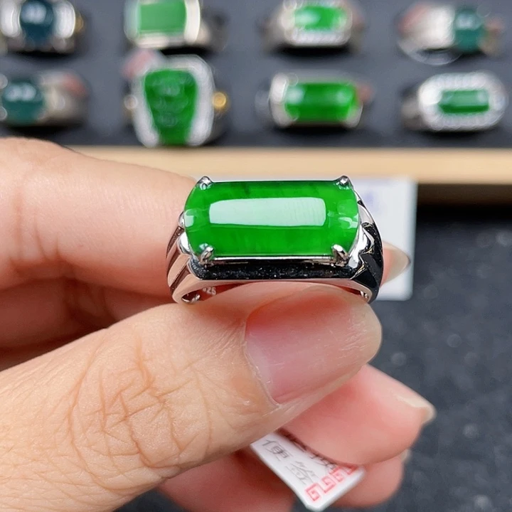 西***哥翡翠戒指银S925镶嵌编号3195没有运费险