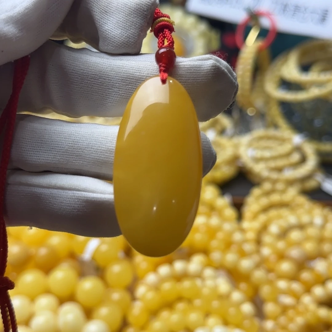 琥珀未镶嵌颈饰俄料随行锁骨链吊坠