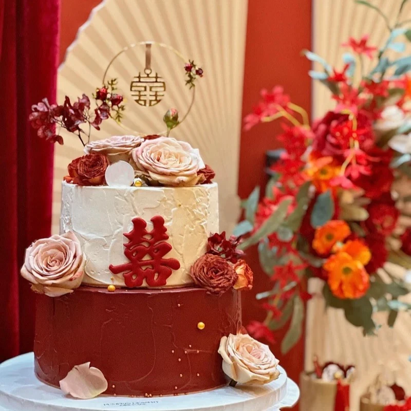 网红双层订婚蛋糕抖音团购附近门店创意定制同城免费配送新鲜夹心