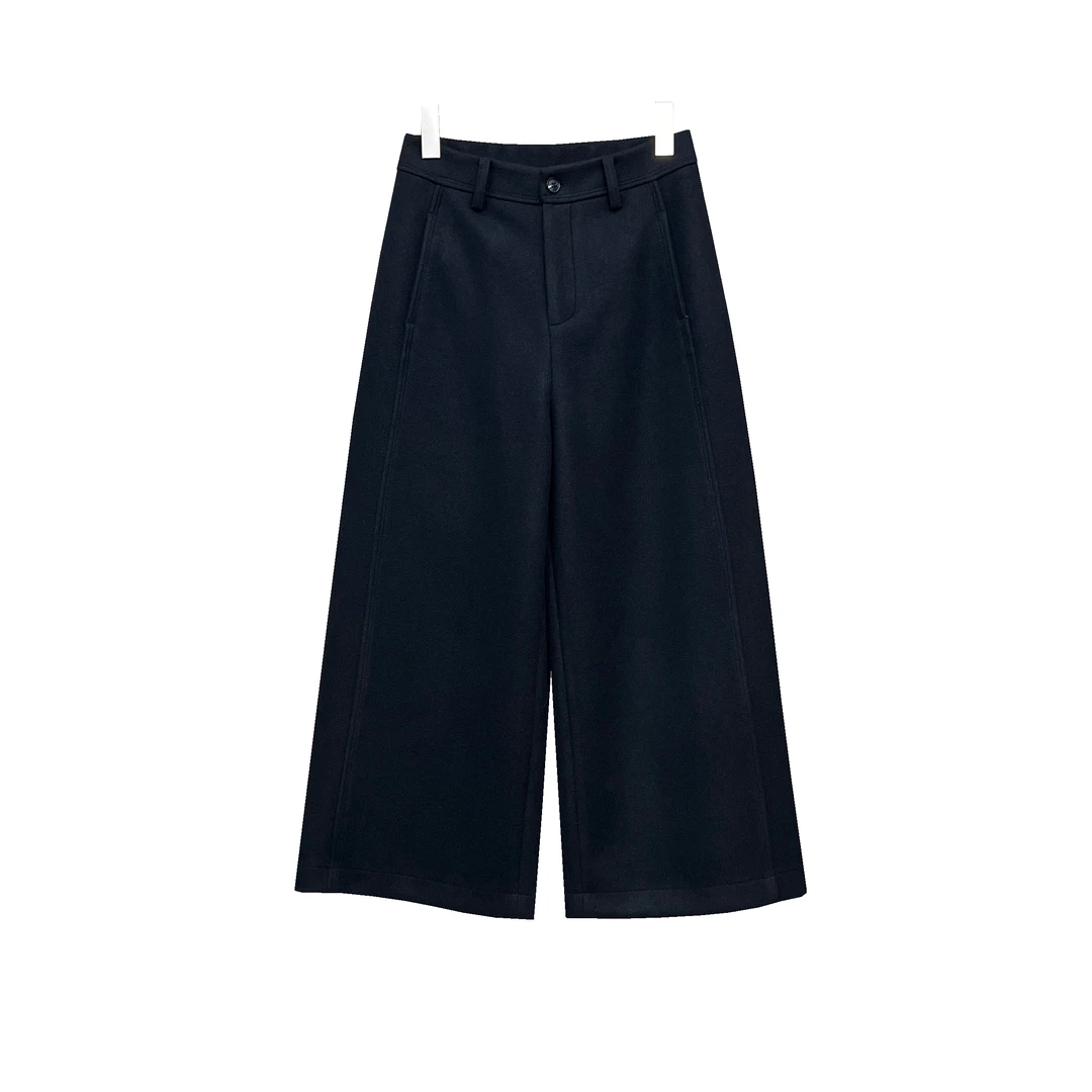 【燚燚对影】秋冬高腰时尚宽松休闲百搭显瘦双层加厚八分九分小阔腿