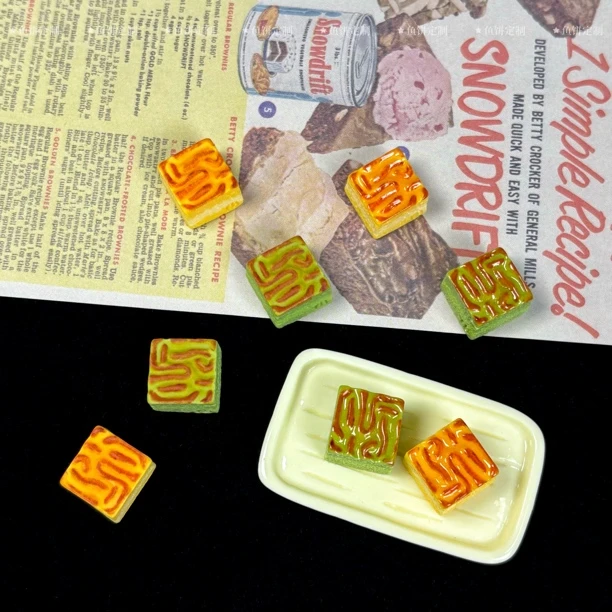 【鱼饼定制】迷你虎皮蛋糕 DIY仿真食玩树脂微缩摆件配件