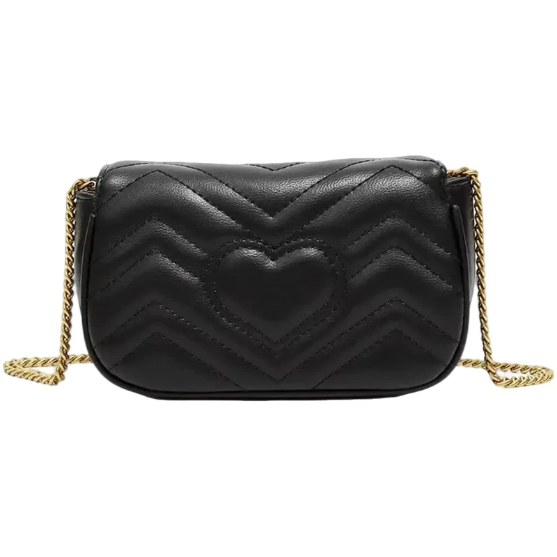 菱格绣线做旧五金马蒙迷你mini 链条单肩斜跨包