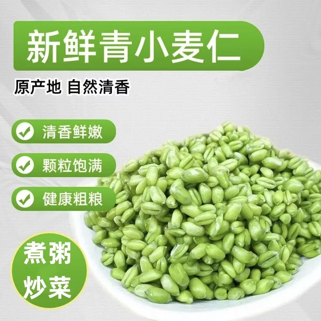 2025年新鲜青麦仁青稞麦粒去皮鲜麦仁煮粥杂粮麦穗自产麦子青小麦
