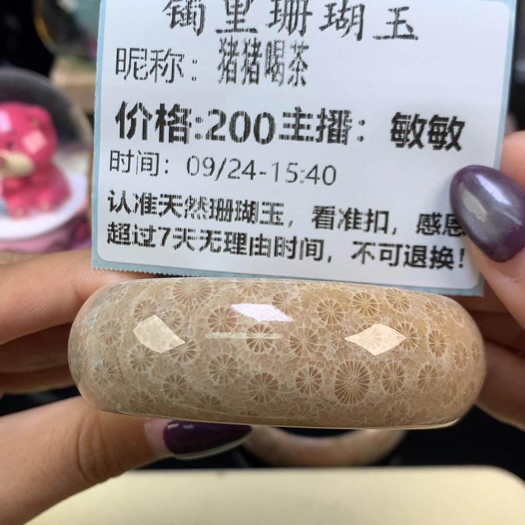 【闪购商品】颈饰未镶嵌硅化珊瑚（珊瑚玉）猪**茶