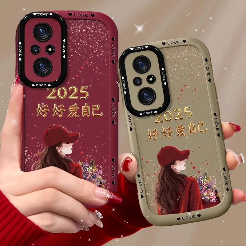 适用荣耀50se手机壳捧花爱自己泡芙壳硅胶软壳镜头全包保护套