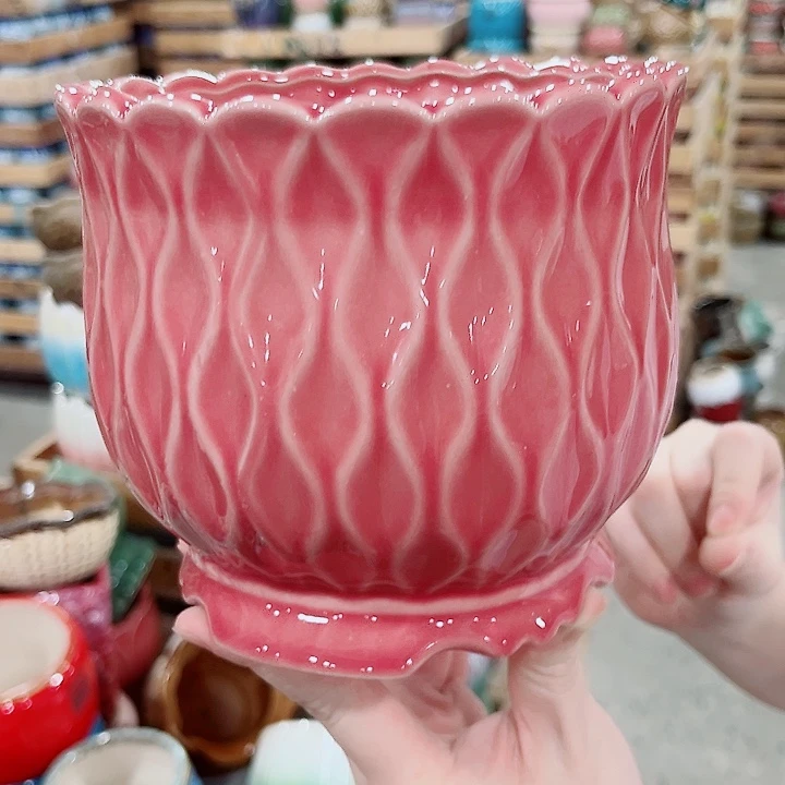 有孔.凑单10元陶瓷花盆发货！