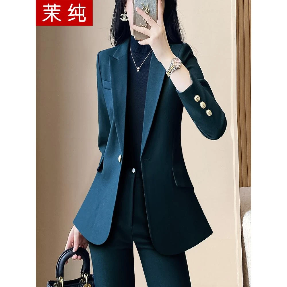 西装外套女2026年新款藏青色休闲西服洋气时尚气质高端职业工作服