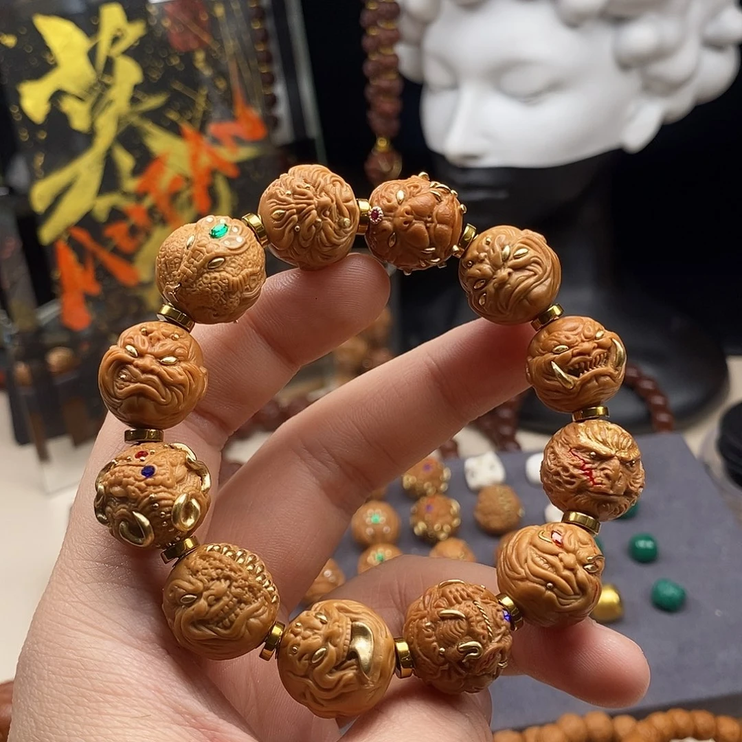 吊坠猴头核桃铜镶嵌 大满贯17➕