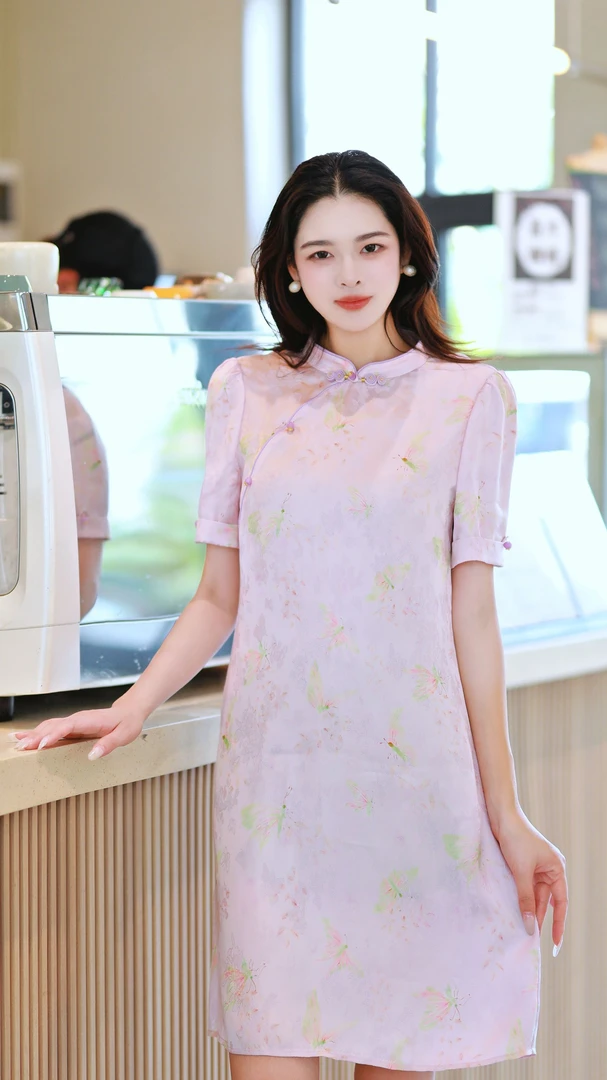 《ELFBOX》2025夏季新中式囯风气质时尚百搭旗袍4851