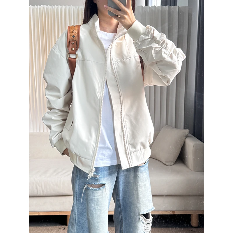 cleanfit美式飞行员夹克外套男款秋季新款百搭工装立领教练棒球服