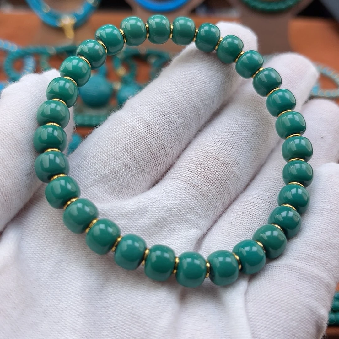 绿松石18K金镶嵌珠宝奇石