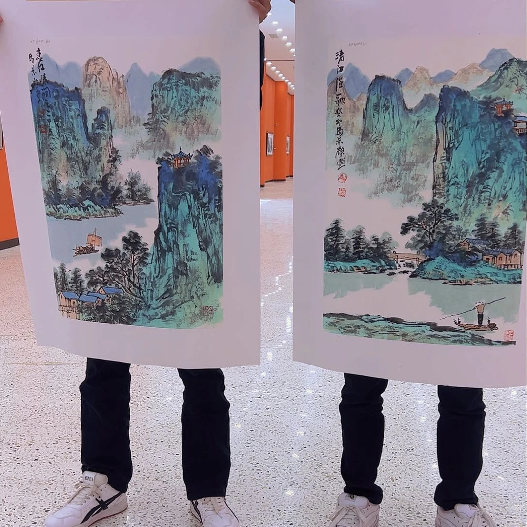 国画马景岭预展原作带授权视频合影证书