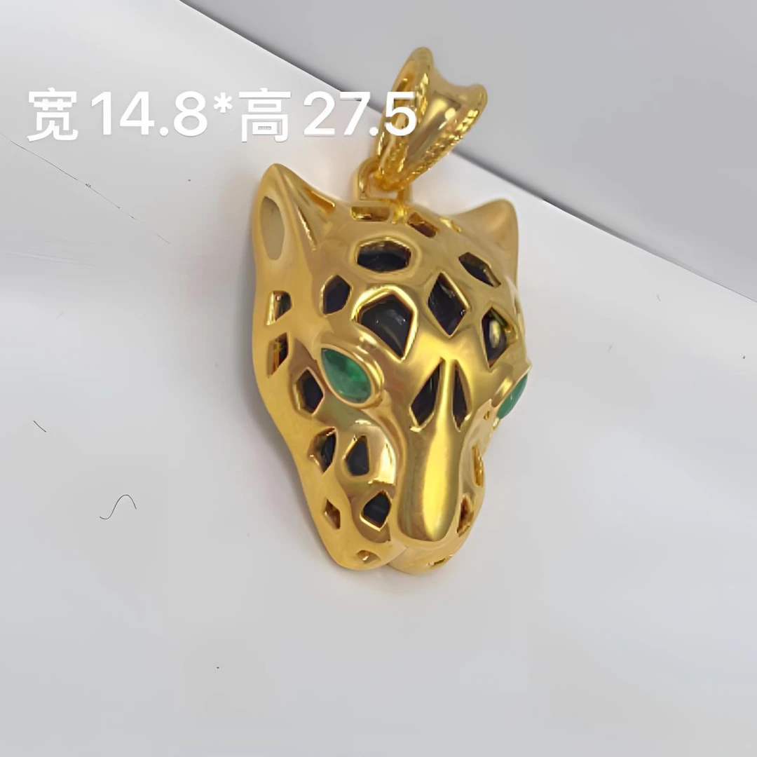 18k金au750豹子头吊坠（不含链）暴富暴美 卡家女士简单时尚百搭