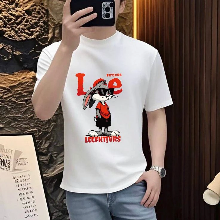 美式潮牌2025夏季爆款痞帅卡通男士短袖T恤休闲百搭轻奢圆领体恤