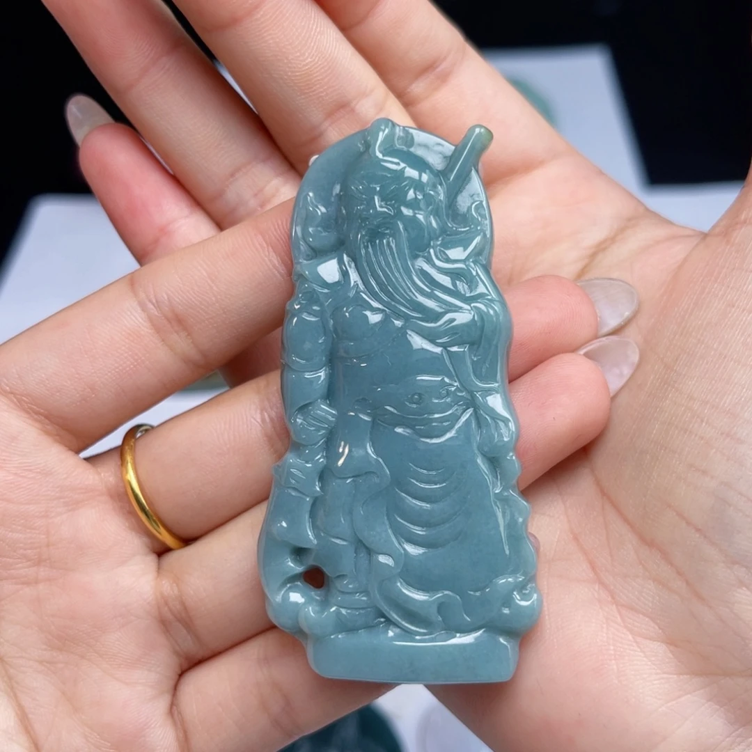 颈饰未镶嵌翡翠天然翡翠关公