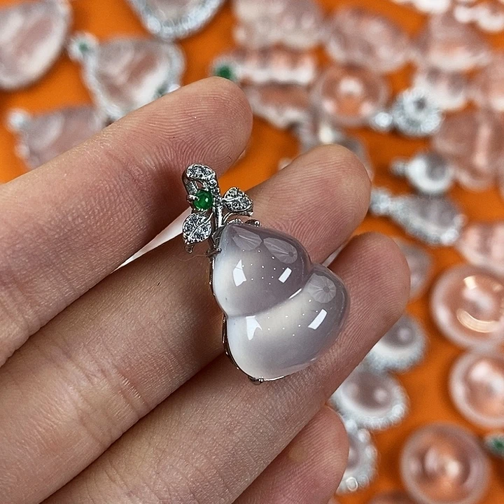 石英质玉银S925镶嵌颈饰