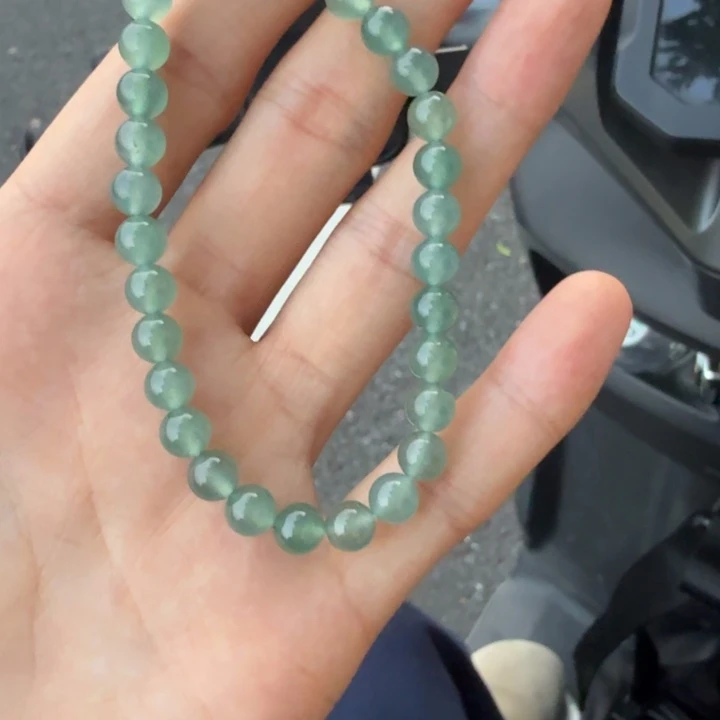 1***7未镶嵌手链翡翠绿杠翡翠珠串